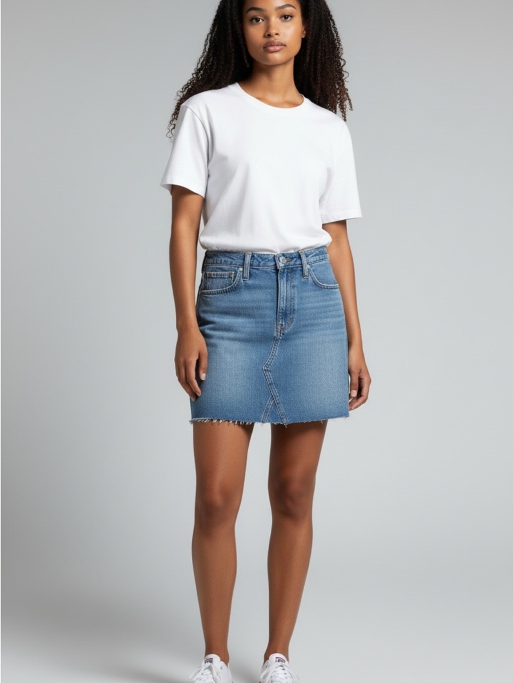 Madewell Light‎ Blue Denim A-Line Mini Skirt